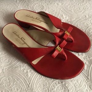Ferragamo Red Vintage Sandals Size 8